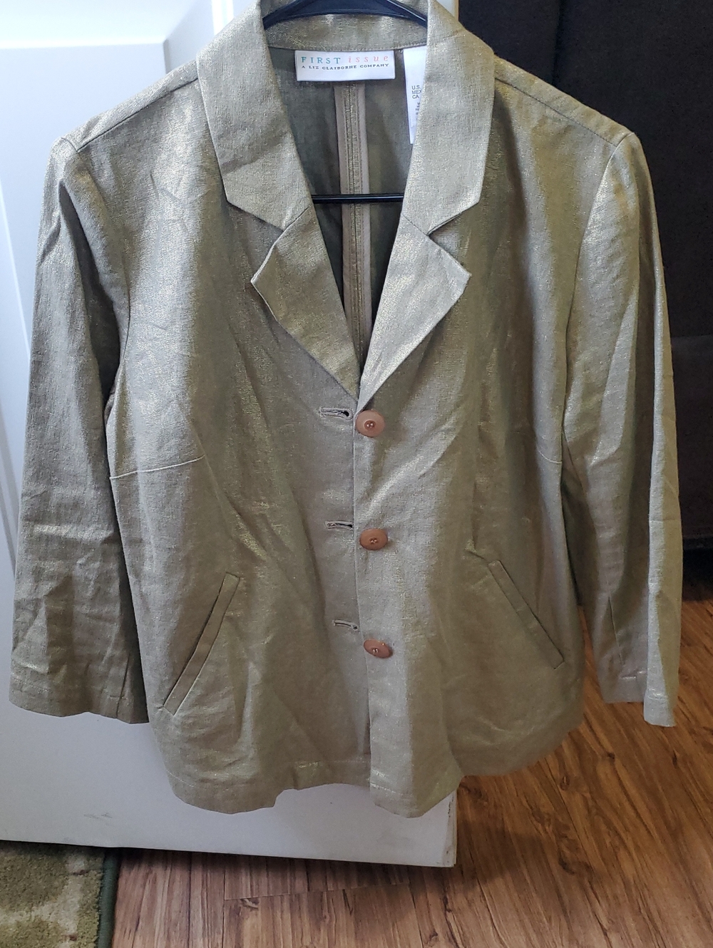 First Issue By Liz Claiborne Gold Olive Blazer